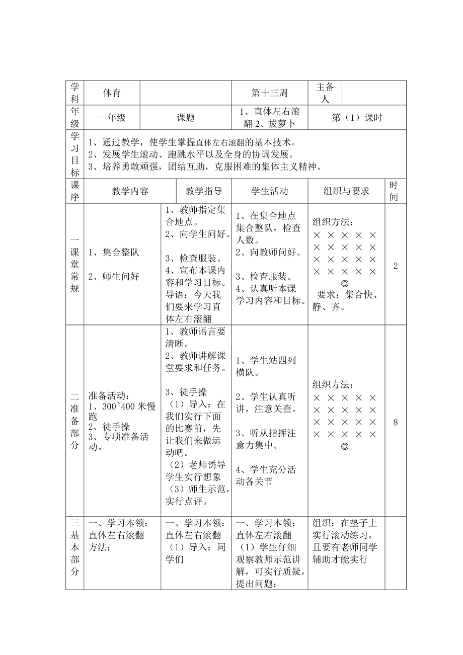 第13周 1、直體左右滾翻2、拔蘿卜_第1頁