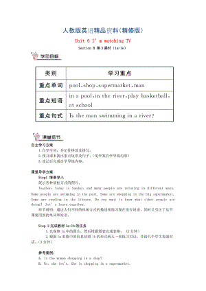 七年級英語下冊 Unit 6 I’m watching TV Section B第3課時導(dǎo)學(xué)案 人教新目標(biāo)版精修版