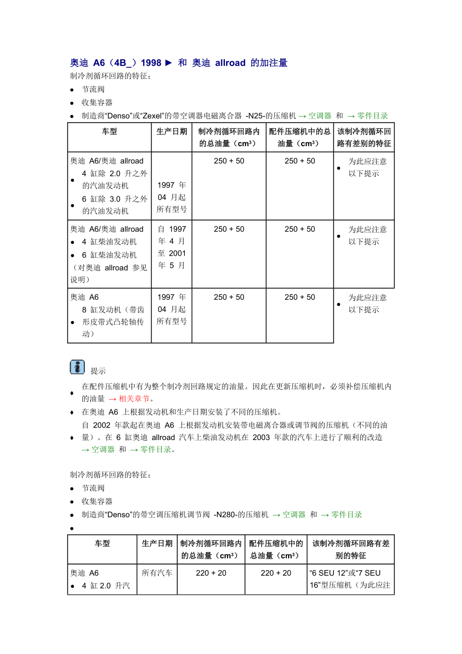 新奧迪A6L C6維修資料：奧迪A6~2_第1頁