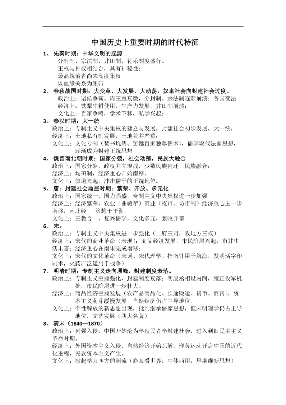 中国各时期的时代特征_第1页