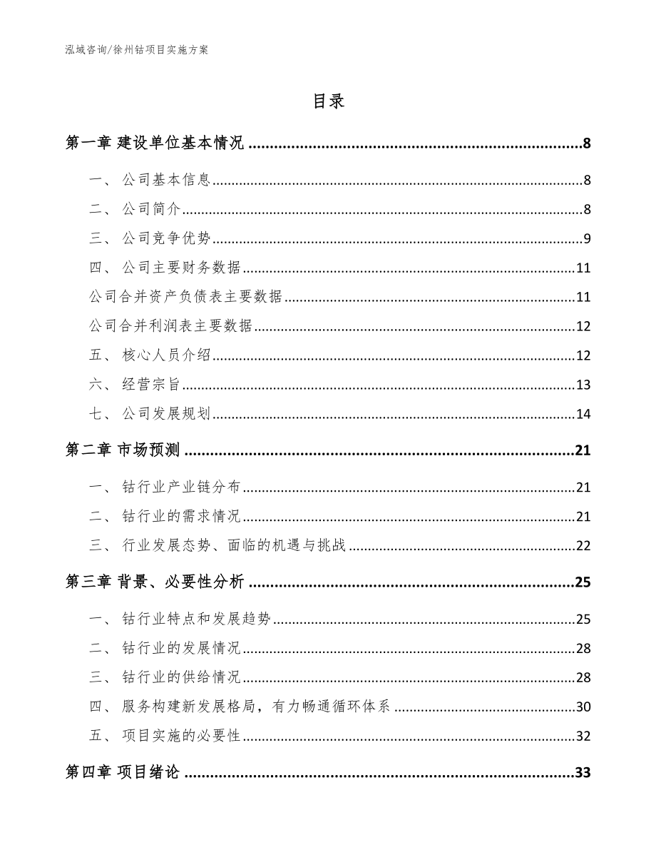 徐州钴项目实施方案_范文参考_第1页