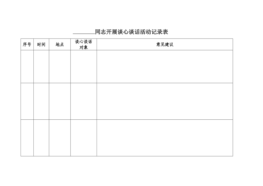 谈心谈话记录表 横_第1页