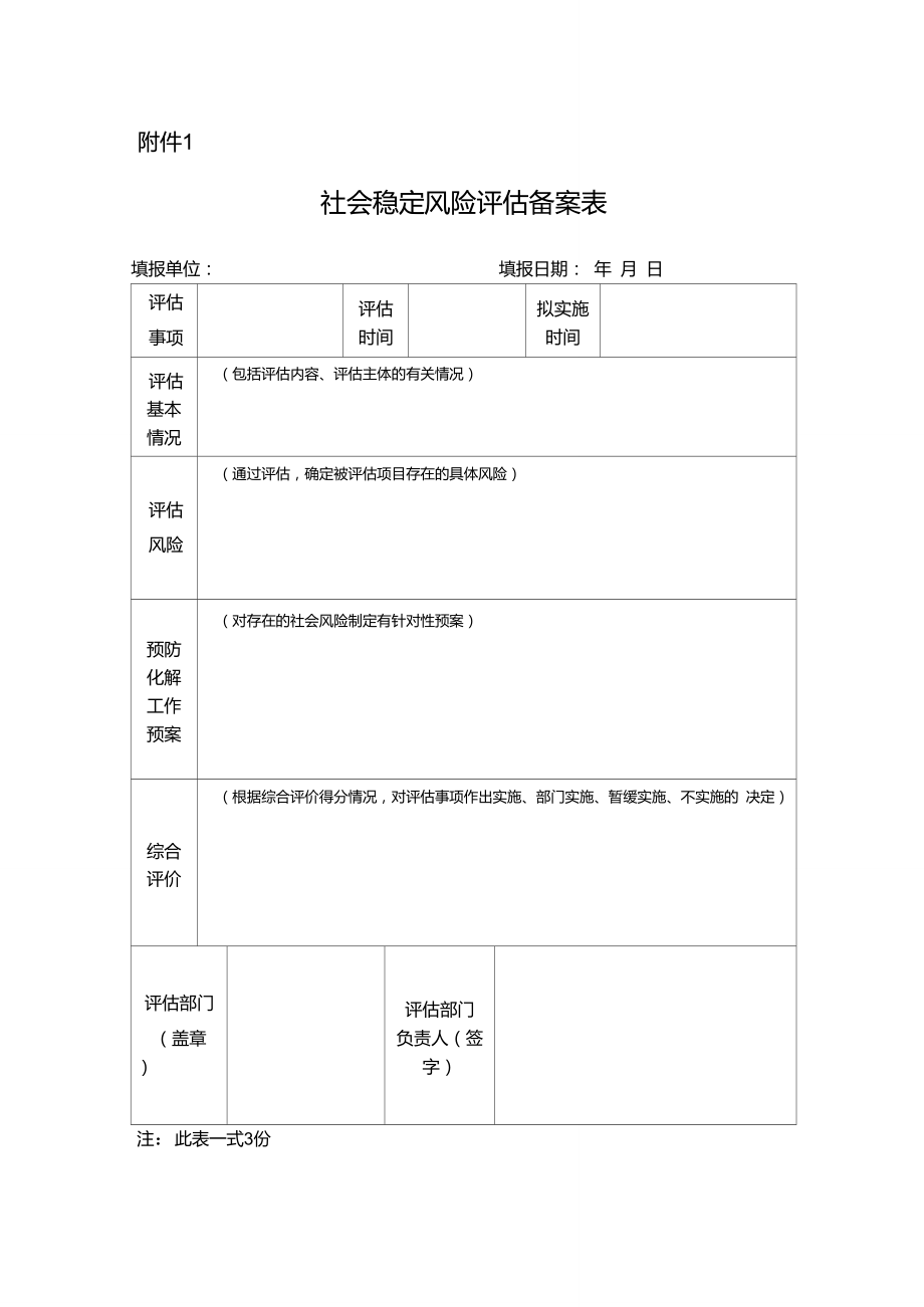 风险评估表图片