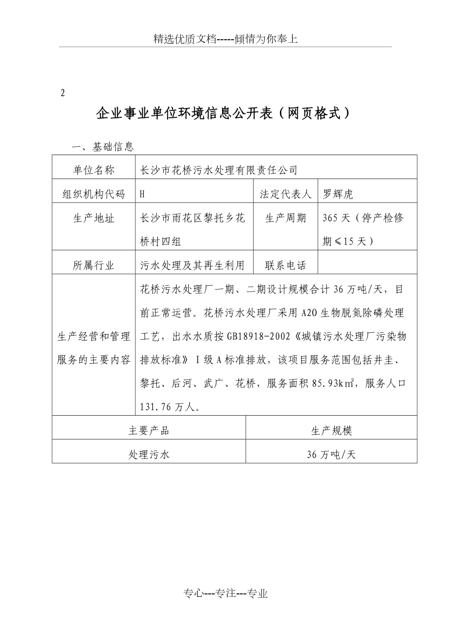 长沙花桥污水处理有限责任公司-长沙水业_第1页