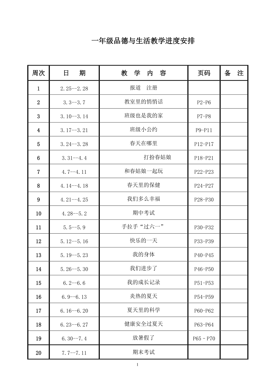 一年级品德与生活教案_第1页