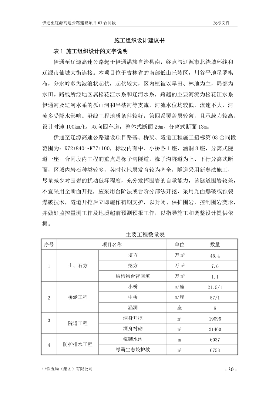 施工组织设计建议书(伊通至辽源段高速公路建设项目路基_第1页