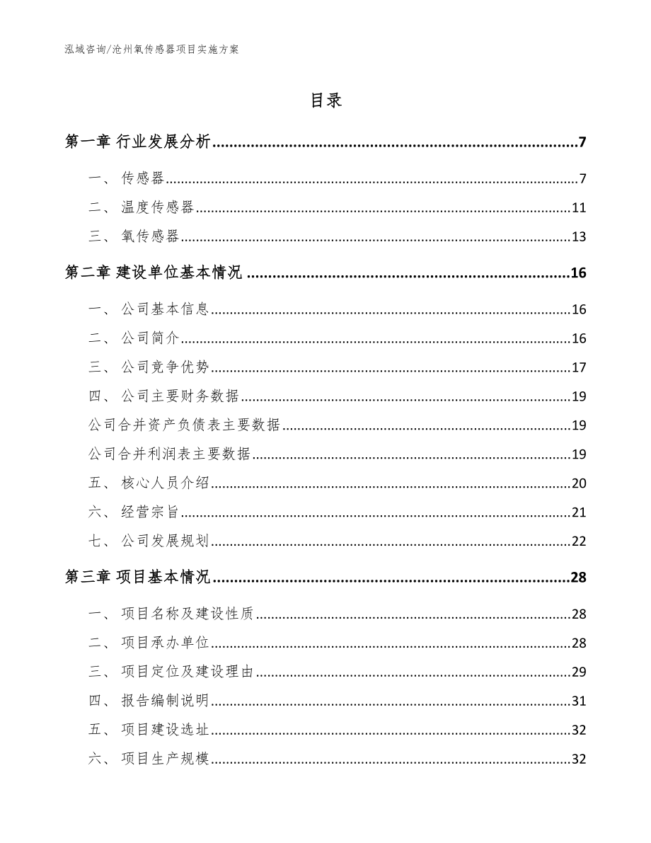沧州氧传感器项目实施方案【参考模板】_第1页