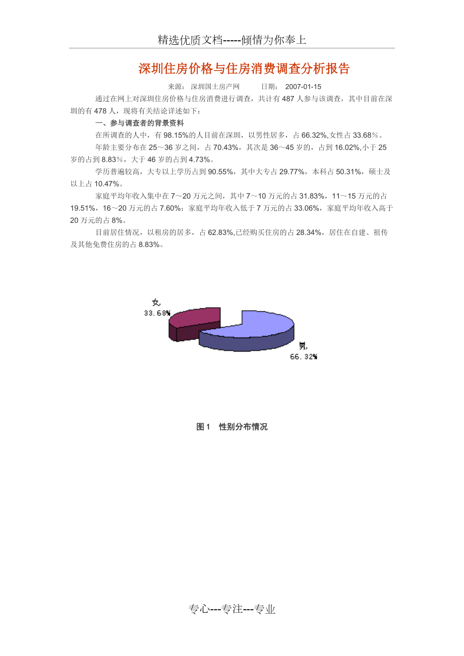 2006年深圳住房價格與住房消費調(diào)查分析報告_第1頁