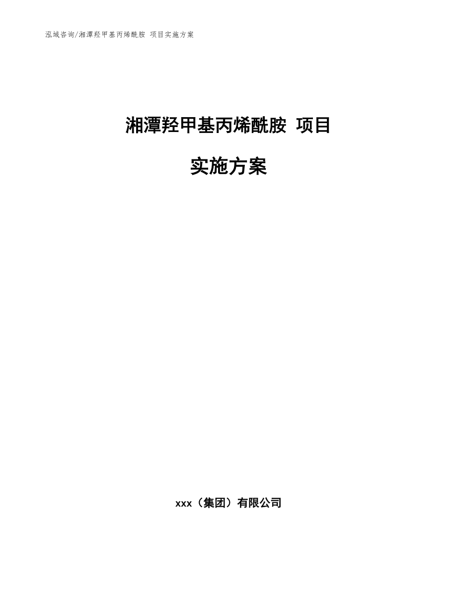 湘潭羥甲基丙烯酰胺 項目實施方案_參考模板_第1頁