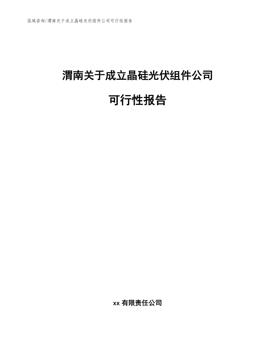 渭南关于成立晶硅光伏组件公司可行性报告（参考模板）_第1页