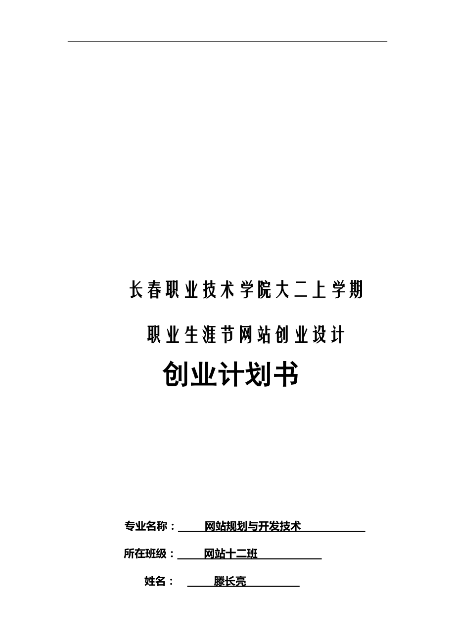 职业生涯节网站创业计划书_第1页