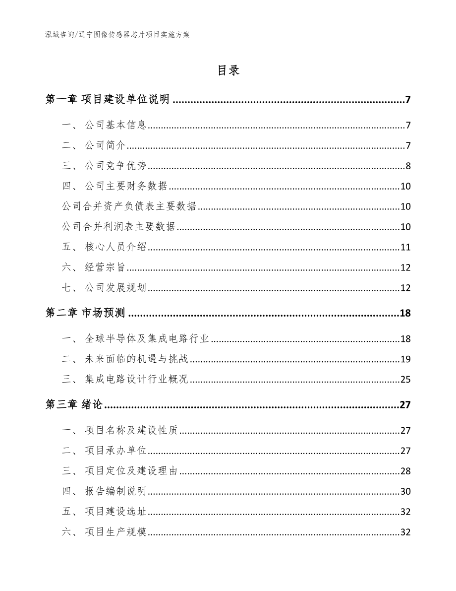 辽宁图像传感器芯片项目实施方案（范文模板）_第1页