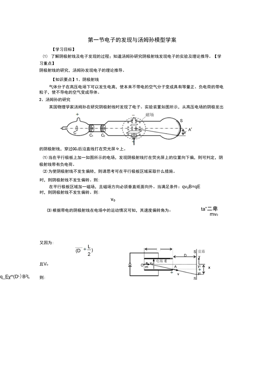 #21《電子的發(fā)現(xiàn)與湯姆孫模型》_第1頁