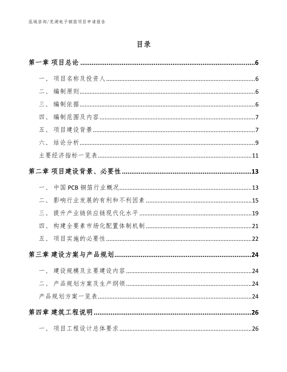 芜湖电子铜箔项目申请报告【模板范文】_第1页