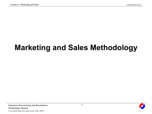 英语课件 Marketing and Sales Methodology