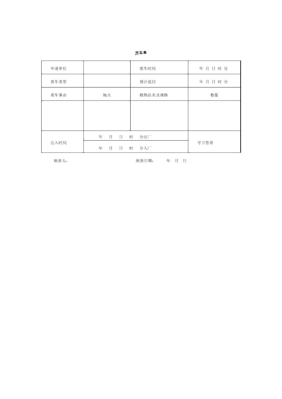 车辆管理常用表单(doc14个)9_第1页