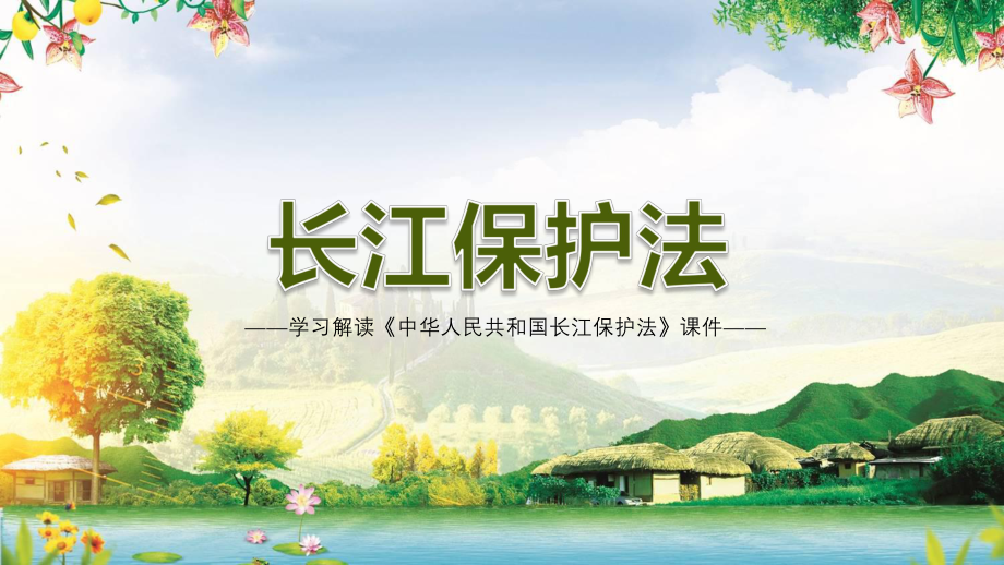 加强长江流域生态环境保护学习解读《中华人民共和国长江保护法》_第1页