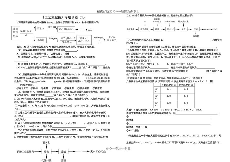 《工藝流程圖》專(zhuān)題訓(xùn)練_第1頁(yè)