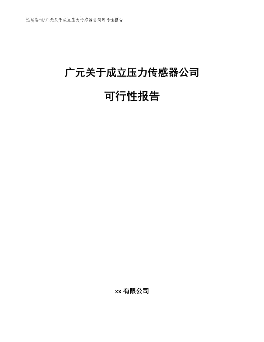 广元关于成立压力传感器公司可行性报告模板参考_第1页