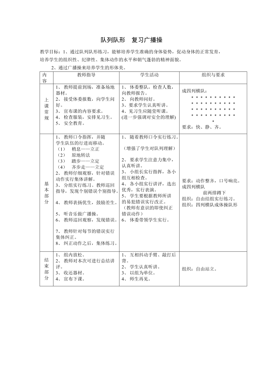 隊列隊形復習廣播操_第1頁