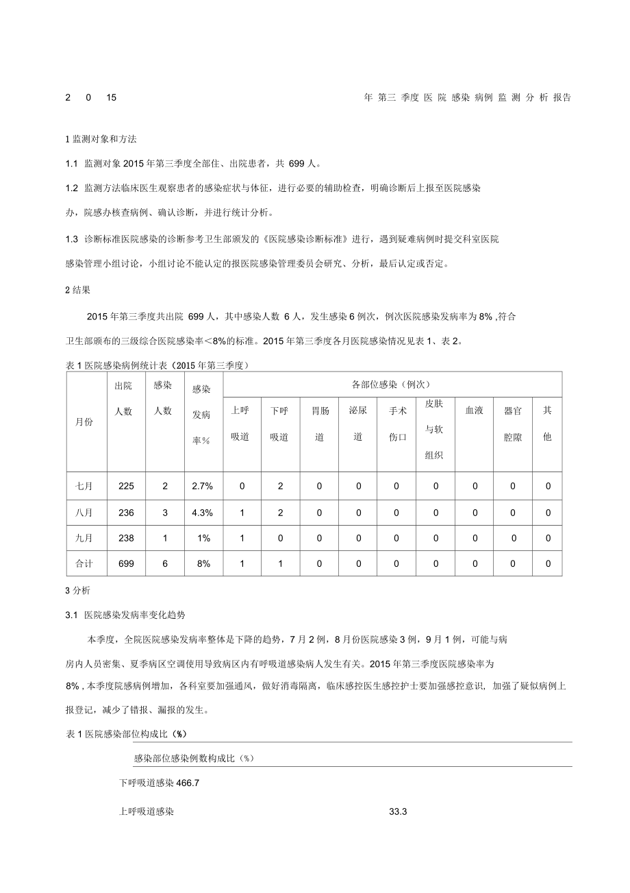 第三季度医院感染病例分析_第1页