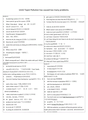 【歸納】Unit 2 Topic 1 短語(yǔ)句型 仁愛版英語(yǔ)九年級(jí)上冊(cè).docx