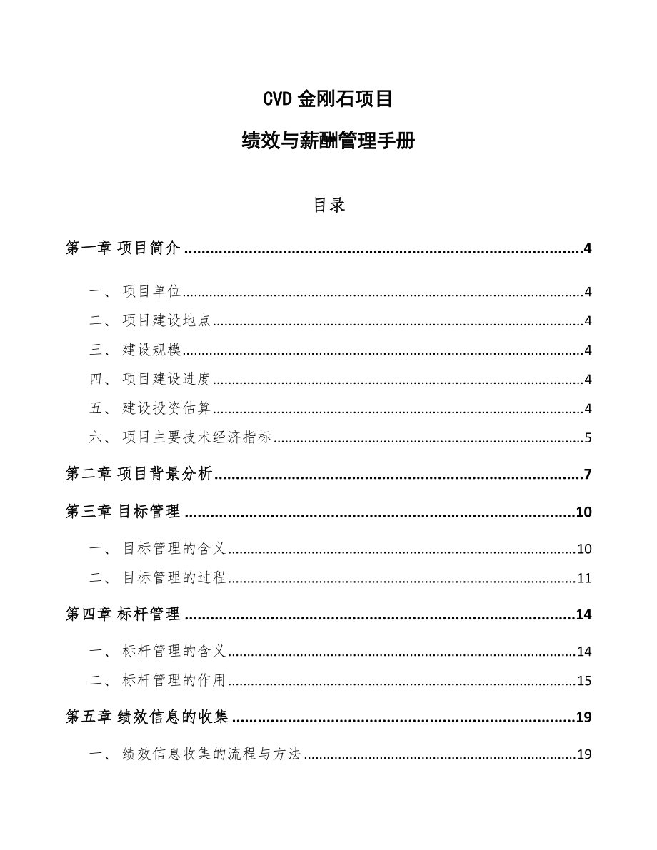 CVD金刚石项目绩效与薪酬管理手册范文_第1页
