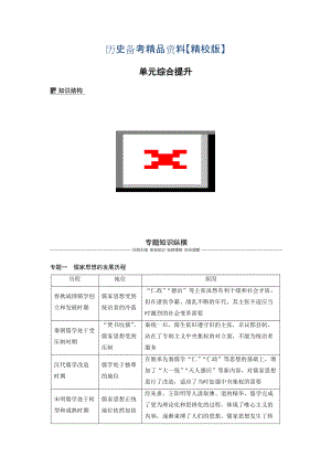 精修版高考?xì)v史人教版：必修3 第十二單元單元 中國(guó)傳統(tǒng)文化主流思想的演變與科技文藝 單元綜合提升 含答案