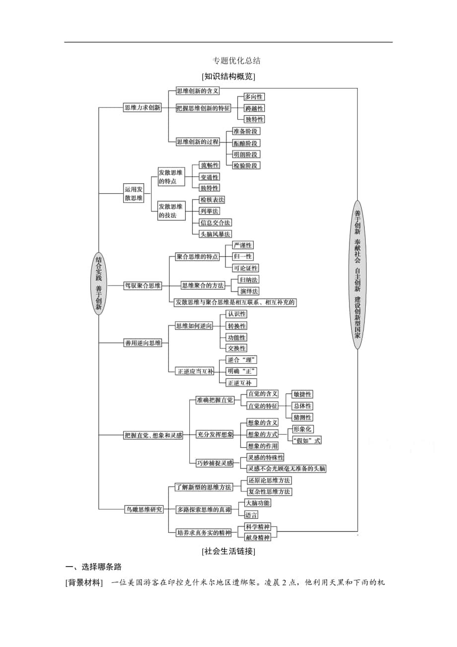 高中政治人教版選修4學(xué)案：專題四 專題優(yōu)化總結(jié) Word版含解析_第1頁