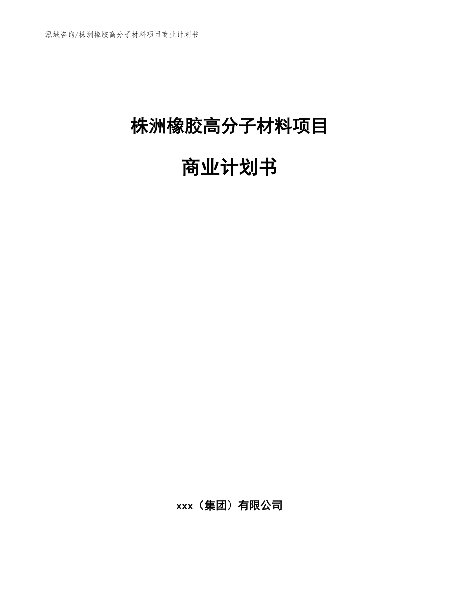 株洲橡胶高分子材料项目商业计划书（范文模板）_第1页
