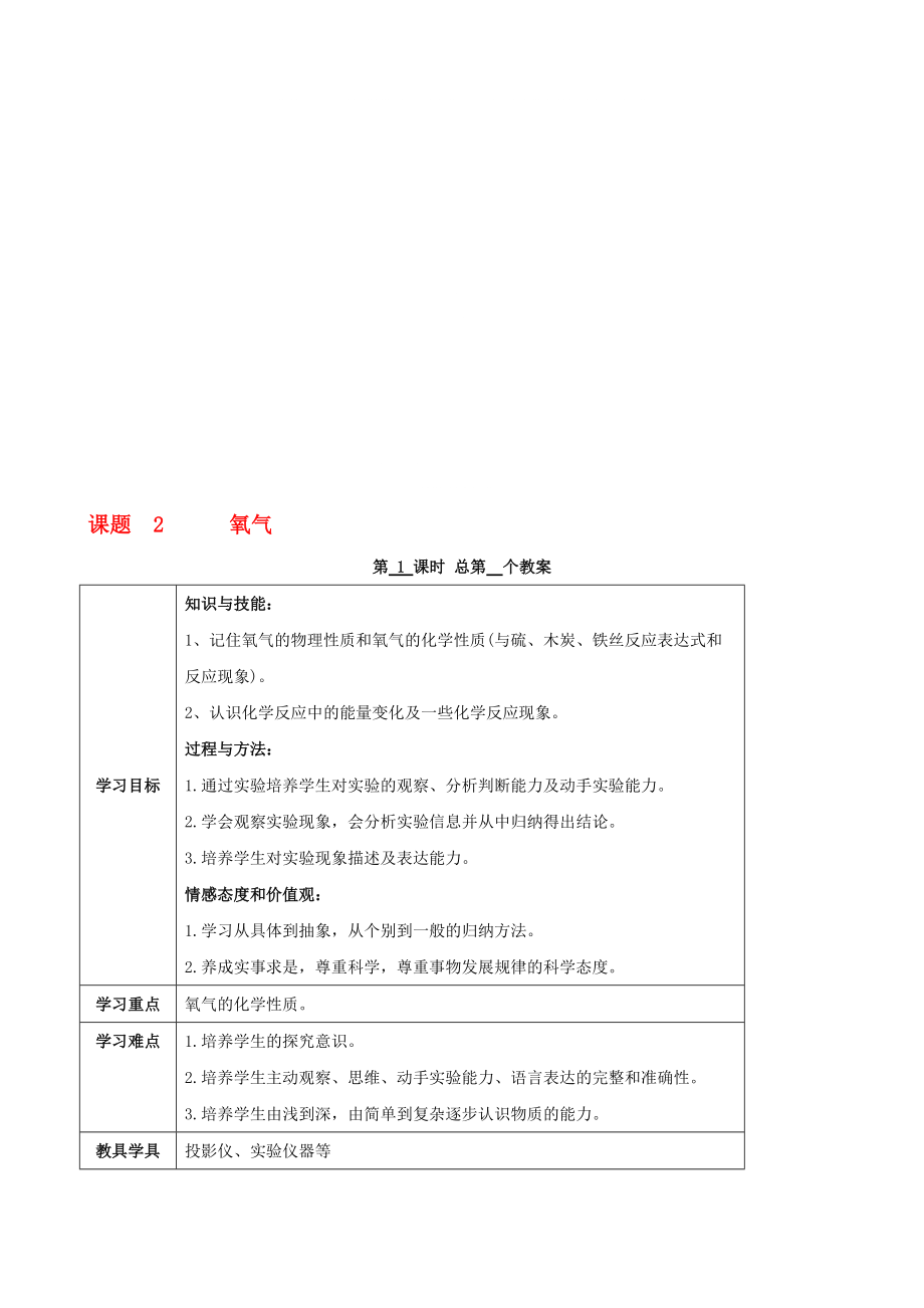 江苏省启东市初中化学22氧气学案_第1页