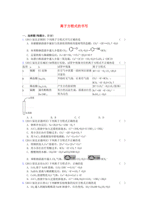 北京市高三化學(xué)期末試題匯編 離子方程式的書寫