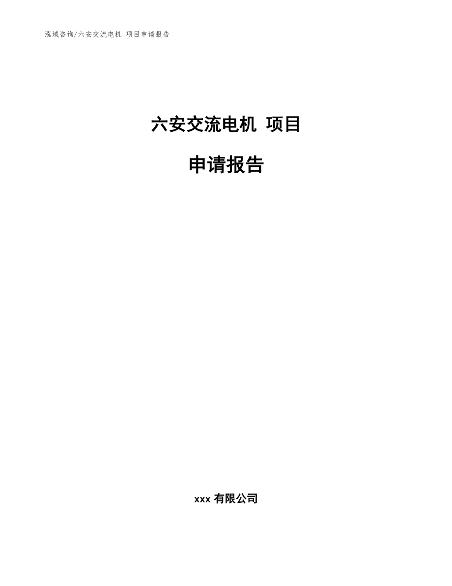 六安交流電機 項目申請報告【模板參考】_第1頁