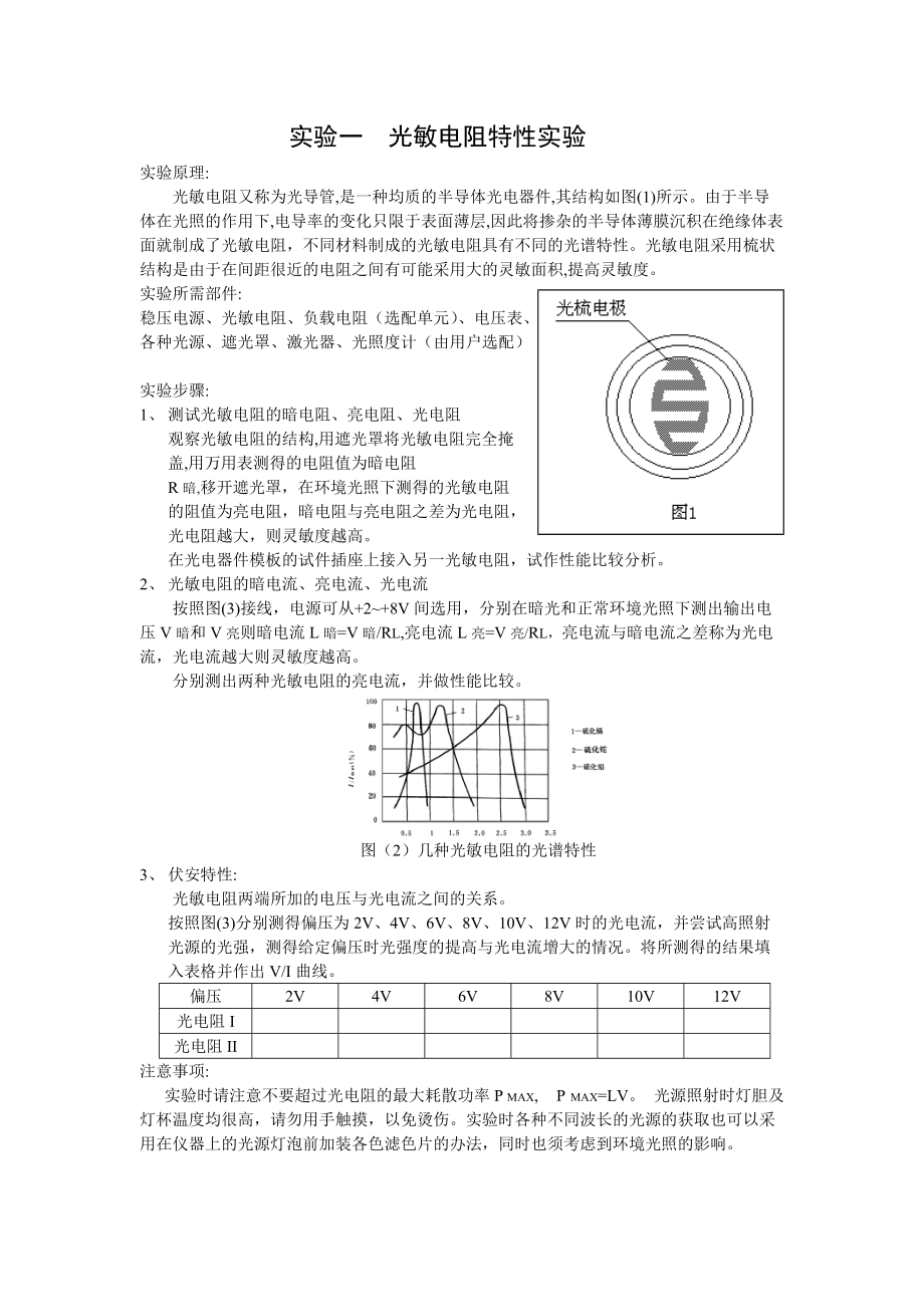 光电探测实验报告_第1页