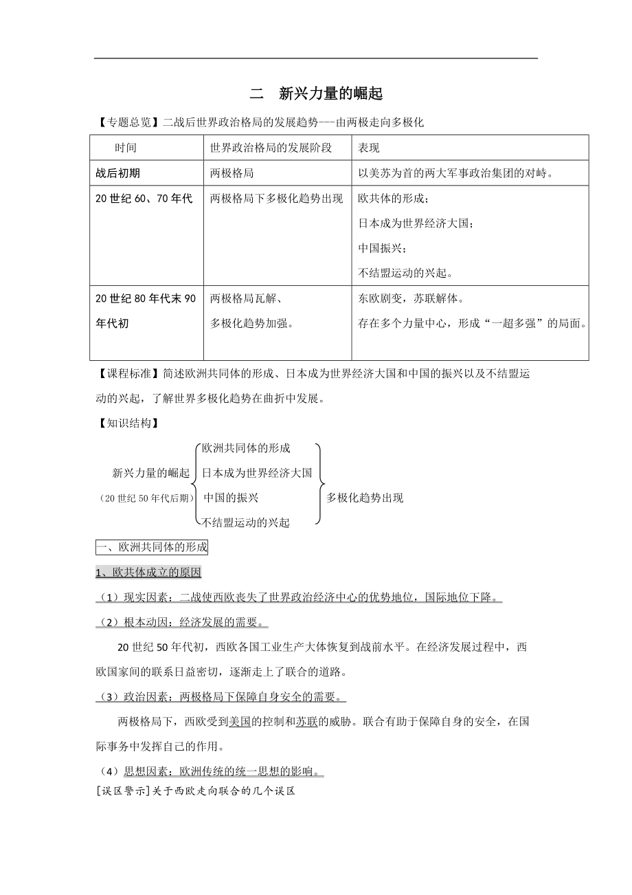 必修一全冊學(xué)案：二、新興力量的崛起 Word版含解析_第1頁