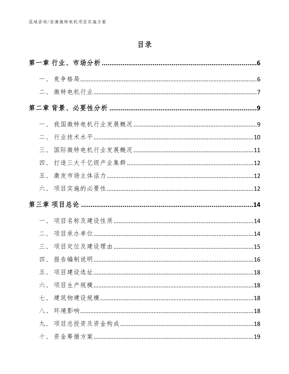 安康微特电机项目实施方案【范文模板】_第1页