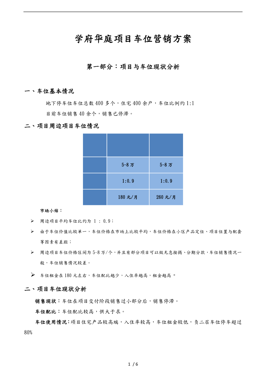 学府华庭车位营销方案_第1页