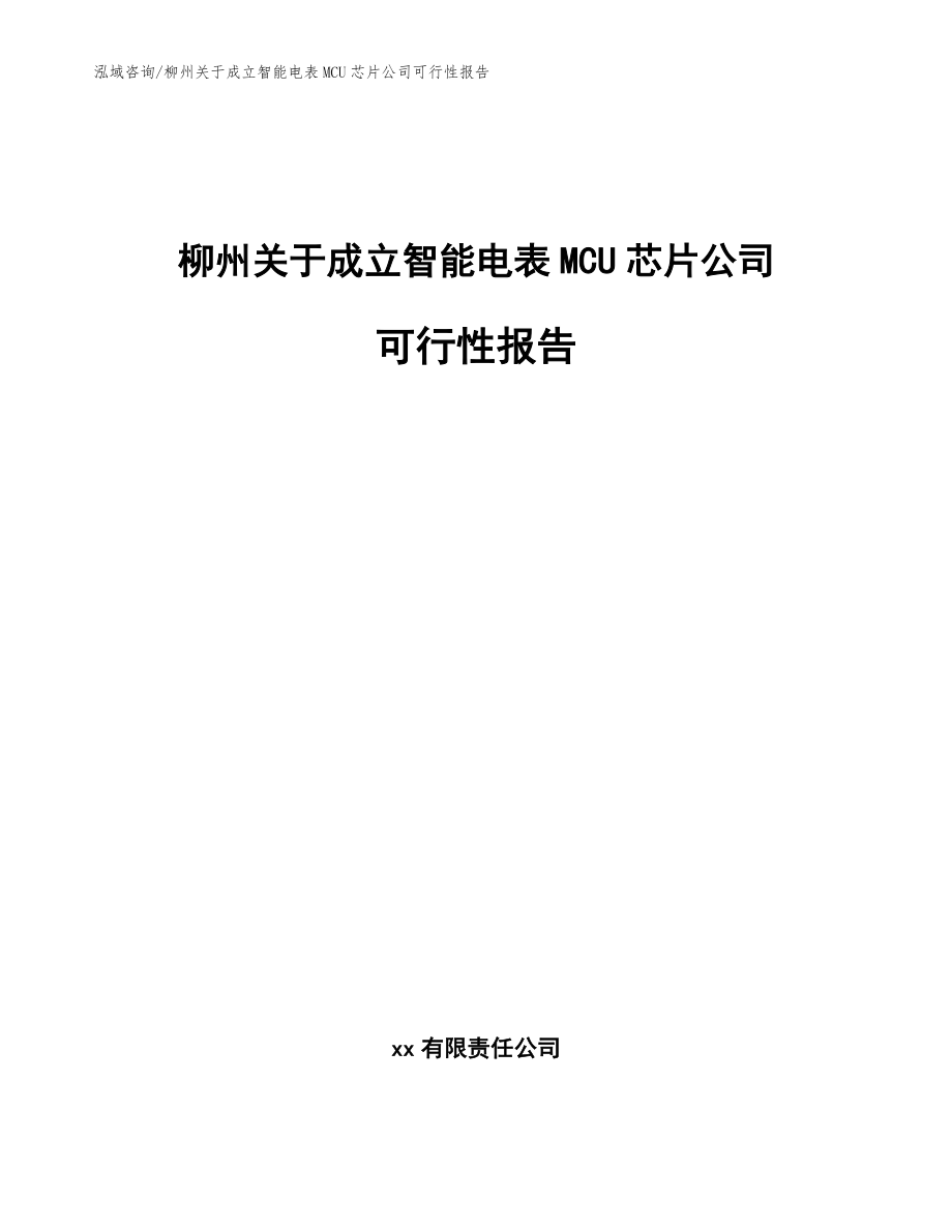 柳州关于成立智能电表MCU芯片公司可行性报告（模板范文）_第1页