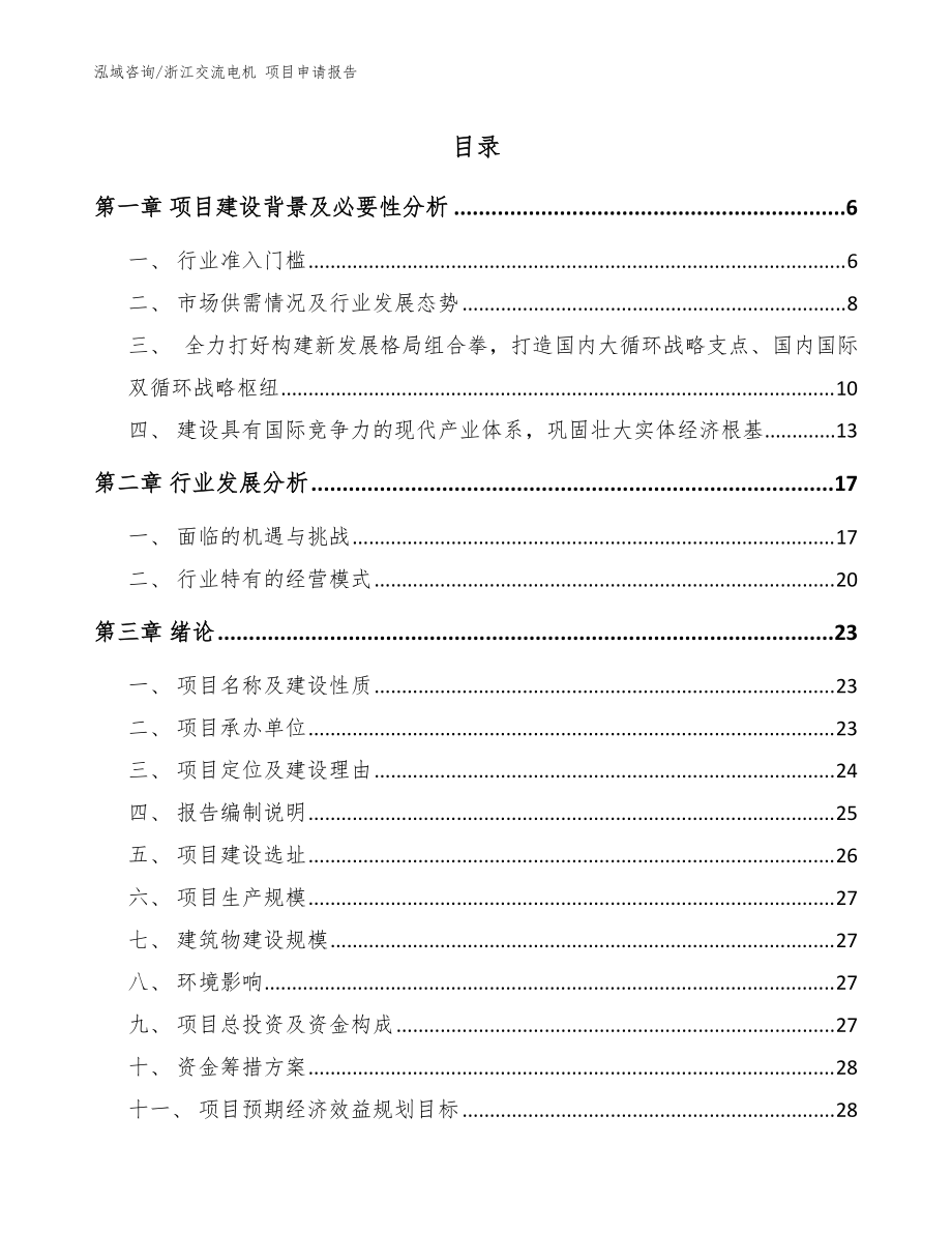 浙江交流電機(jī) 項目申請報告【模板參考】_第1頁