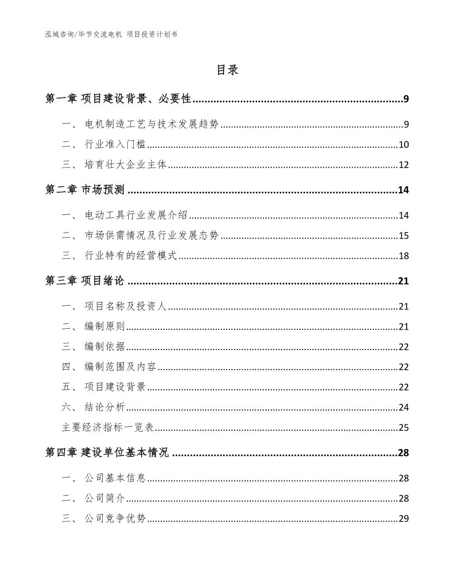 畢節(jié)交流電機 項目投資計劃書_范文_第1頁