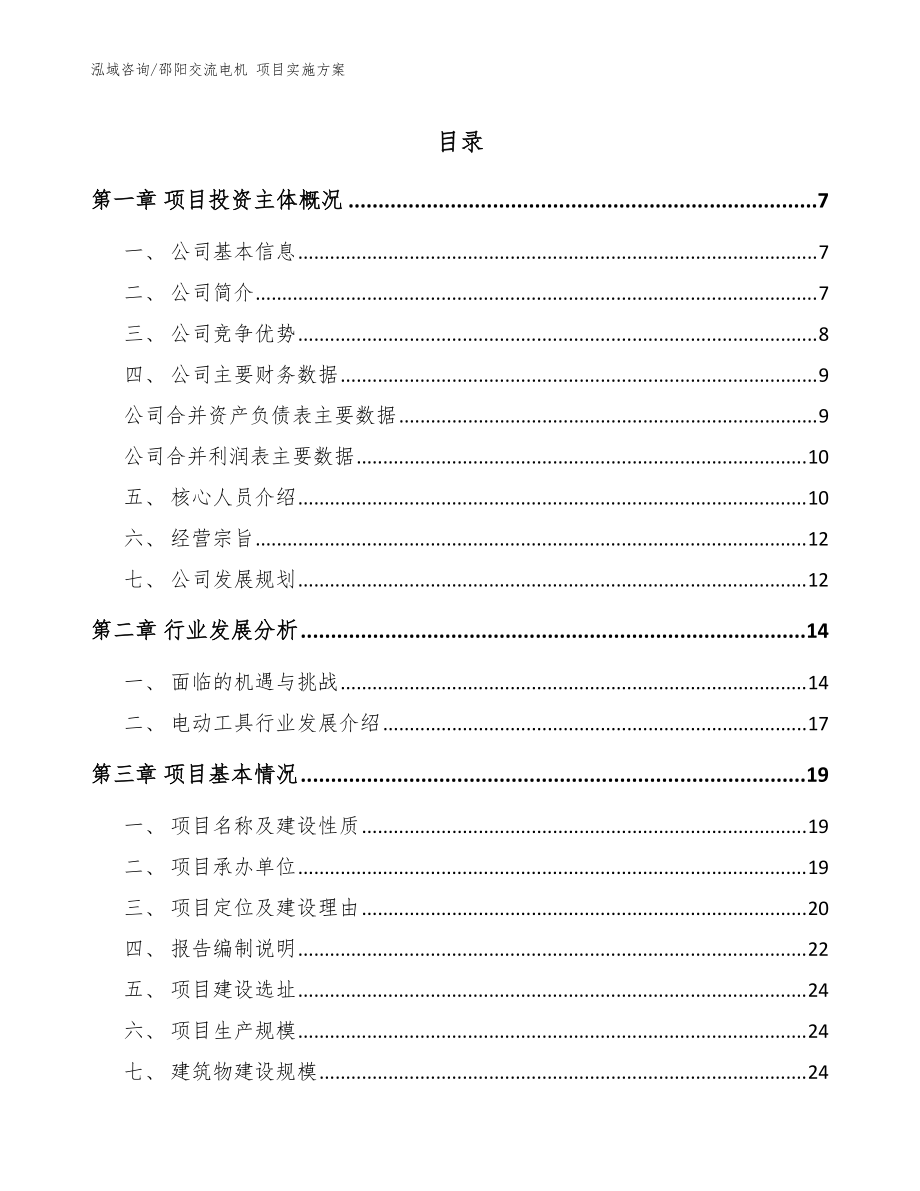 邵陽交流電機 項目實施方案（范文參考）_第1頁