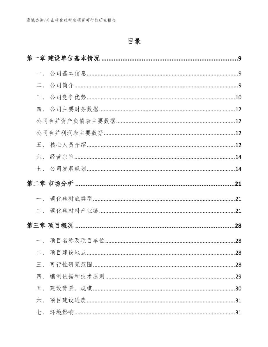 舟山碳化硅衬底项目可行性研究报告_模板参考_第1页