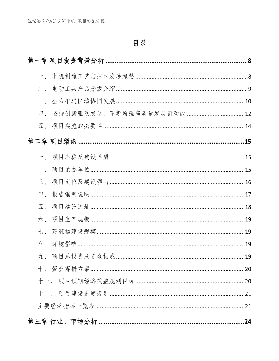 湛江交流電機 項目實施方案參考范文_第1頁