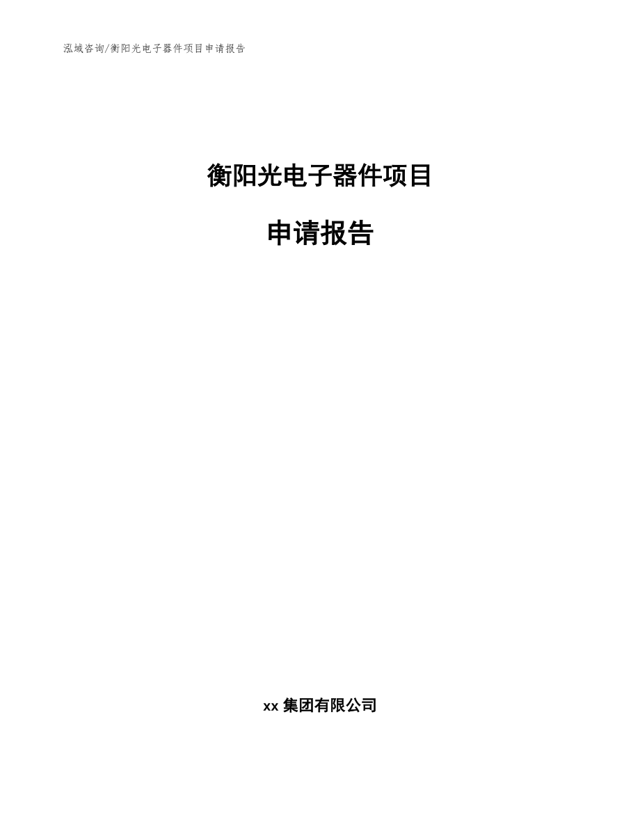 衡阳光电子器件项目申请报告（范文）_第1页