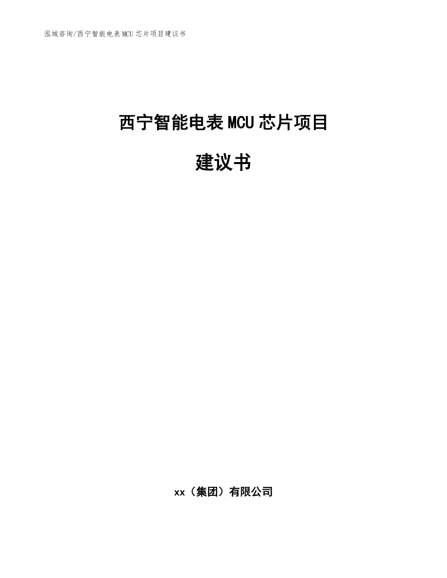 西宁智能电表MCU芯片项目建议书范文模板_第1页