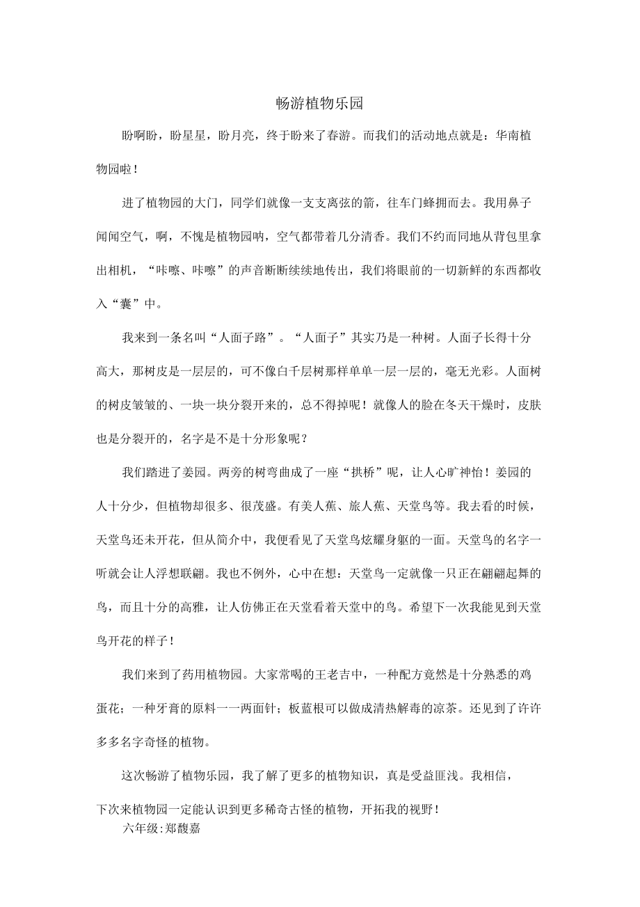 畅游植物乐园小学六年级作文600字_第1页