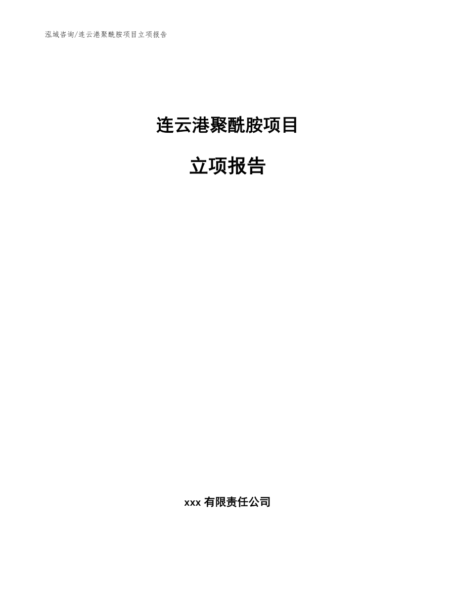 连云港聚酰胺项目立项报告模板范本_第1页
