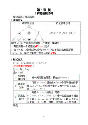 數(shù)據(jù)結(jié)構(gòu)(C語言版) 第6章 樹