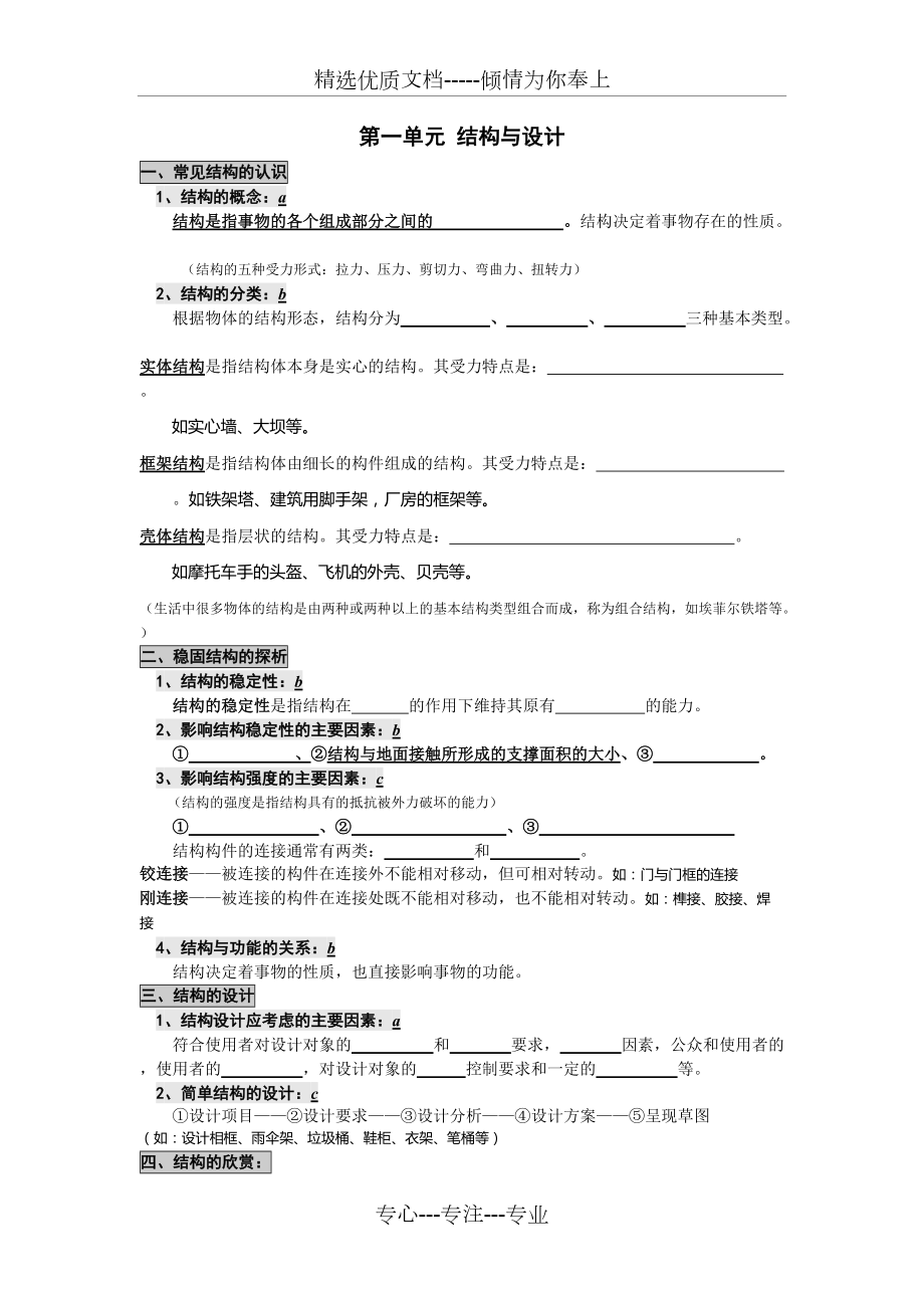 高中通用技术必修二复习提纲_第1页