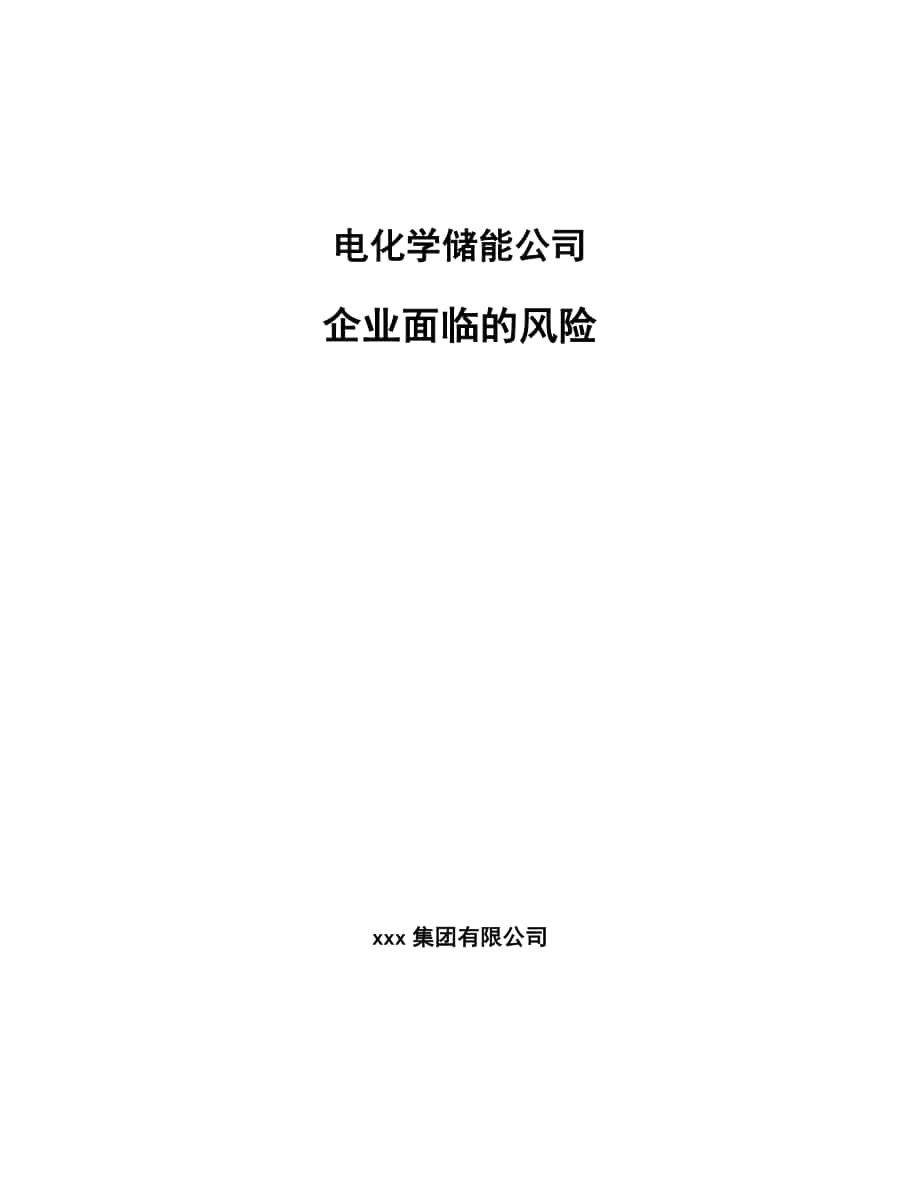 电化学储能公司企业面临的风险（参考）_第1页